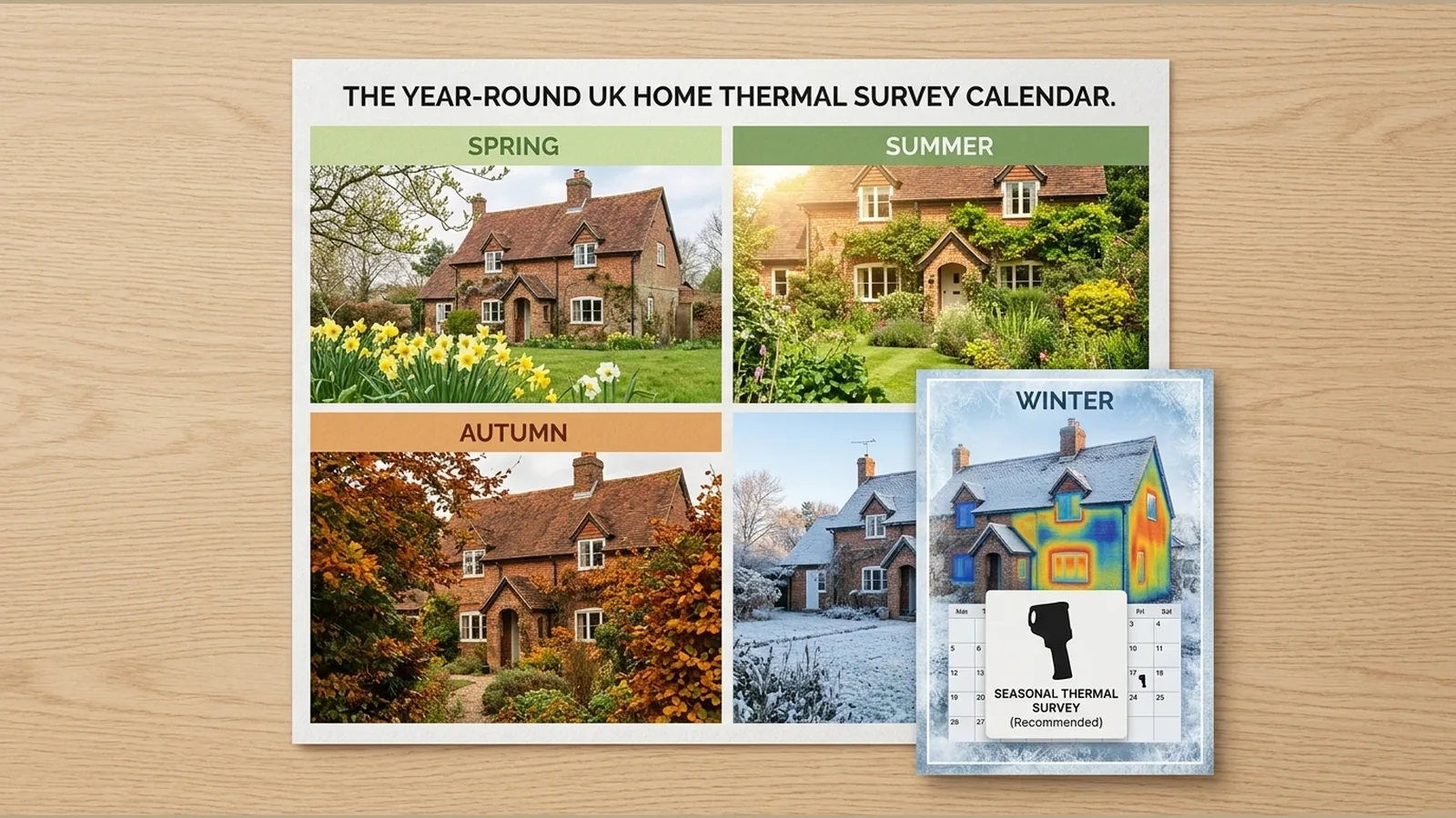 Seasonal calendar for planning a UK home thermal survey